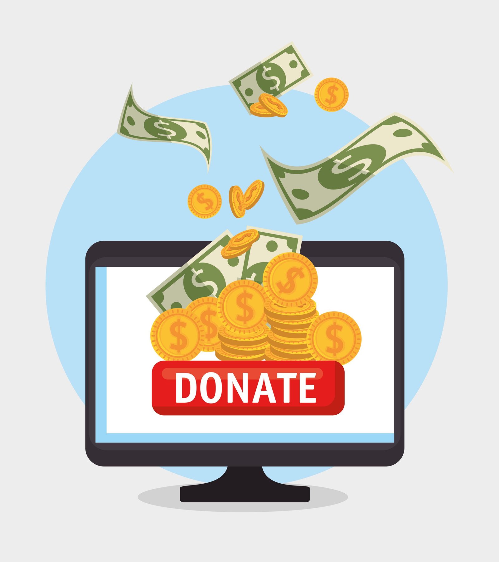 computer with charity donation online