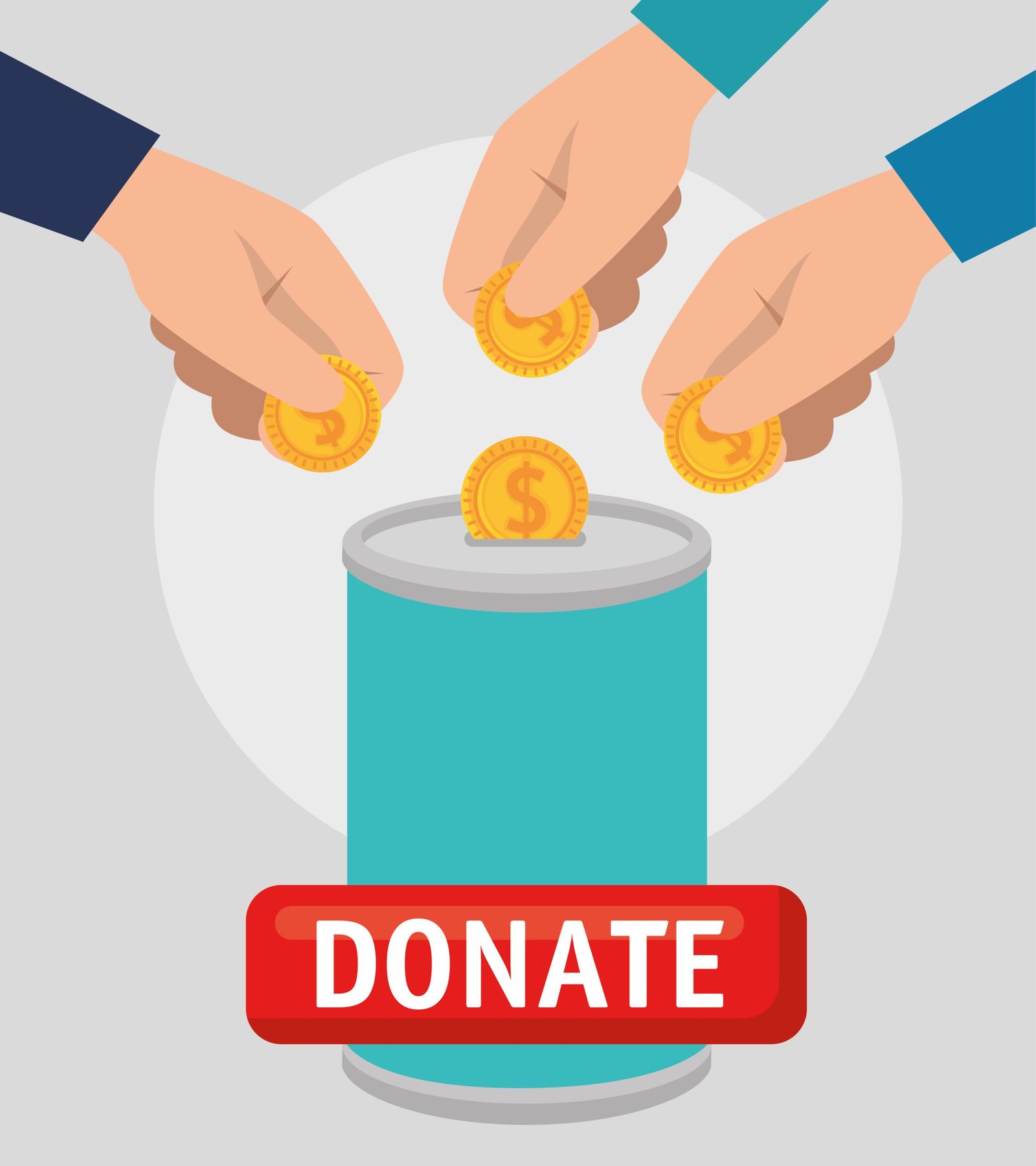 urn with money charity donation